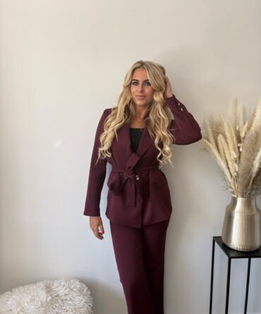 Burgundy two piece suit