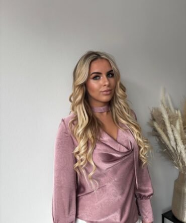 Rose golden button blouse