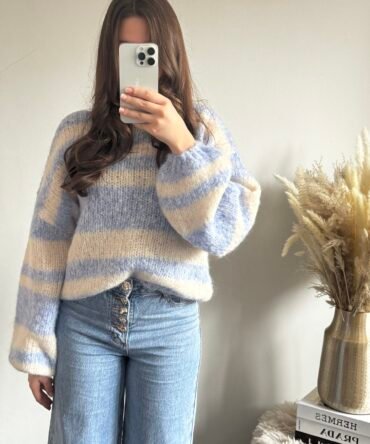 Blue Cloud Stripe Knit