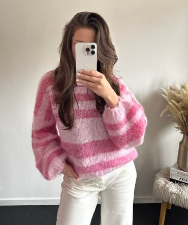 Pink Cloud Stripe Knit