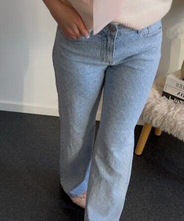 Checked Texture Diamond Jeans