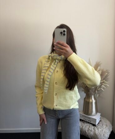 Yellow Soft Touch Scarf Cardigan