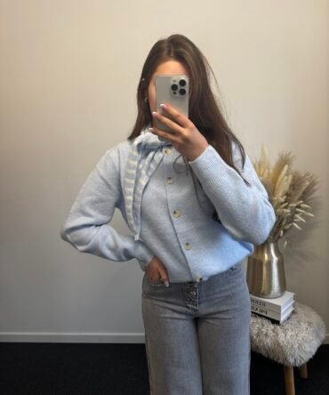 Blue Soft Touch Scarf Cardigan