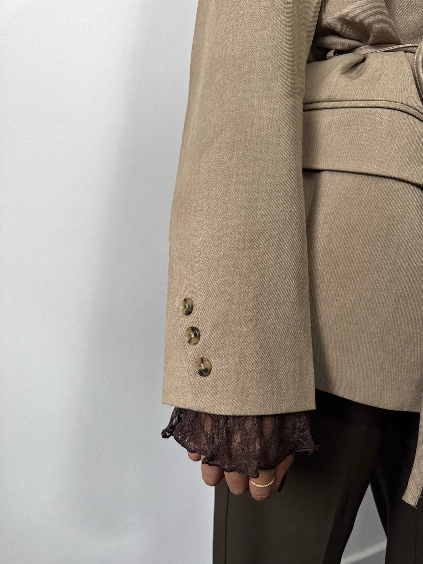 Chic tie blazer beige - Afbeelding 2