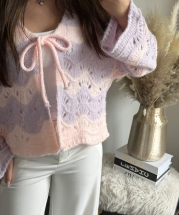 Soft Waves Cardigan - Lilac&Peach