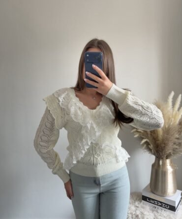 Lace Ruffle Knit
