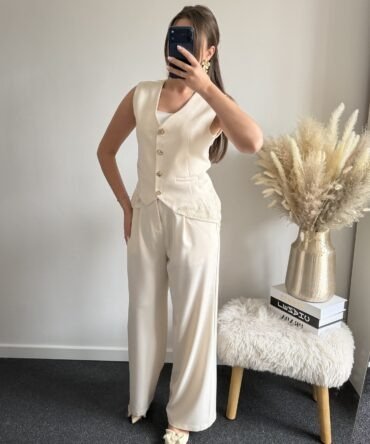 Ivory Straight Fit Trousers