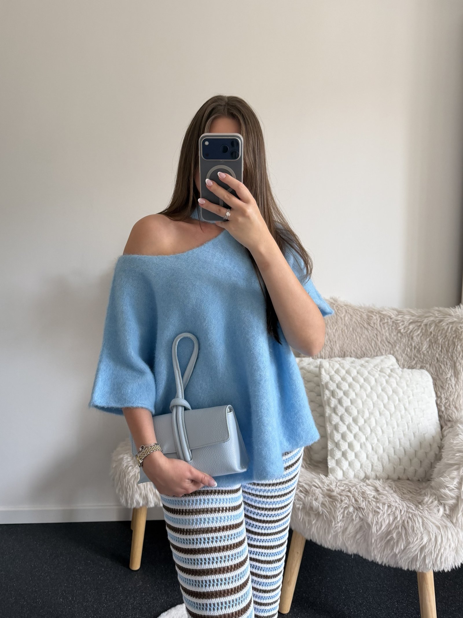 Celeste Knot Bag – Azure Blue - Afbeelding 3