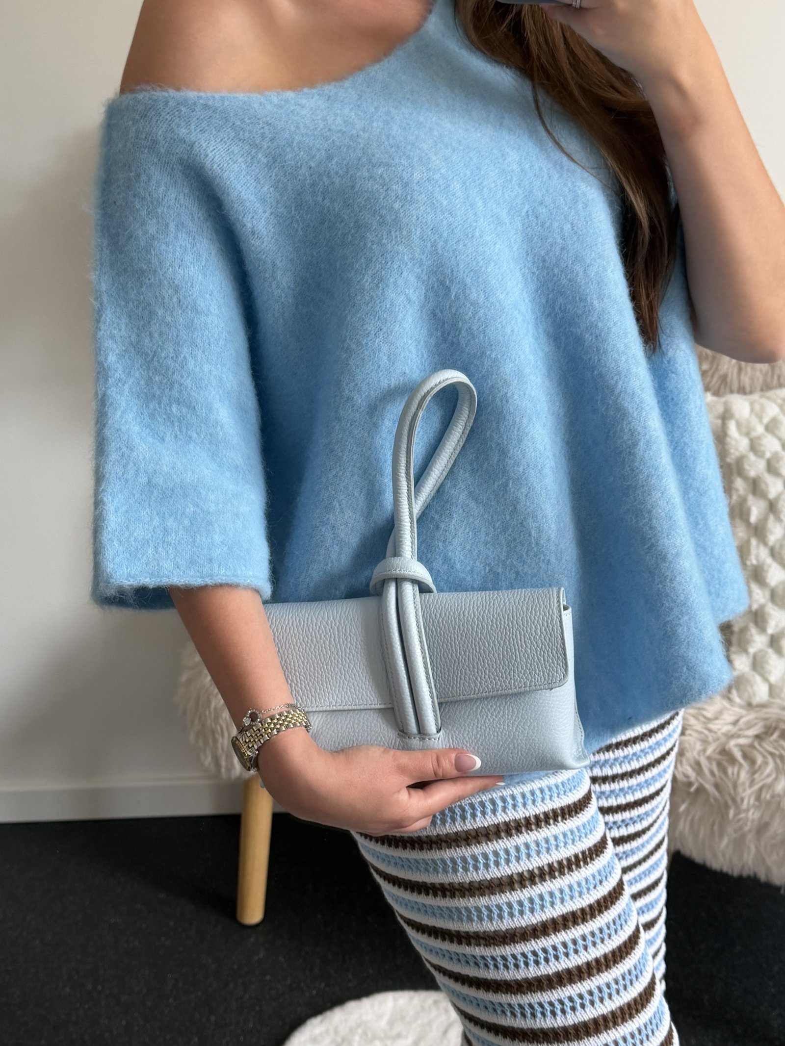 Celeste Knot Bag – Azure Blue - Afbeelding 2