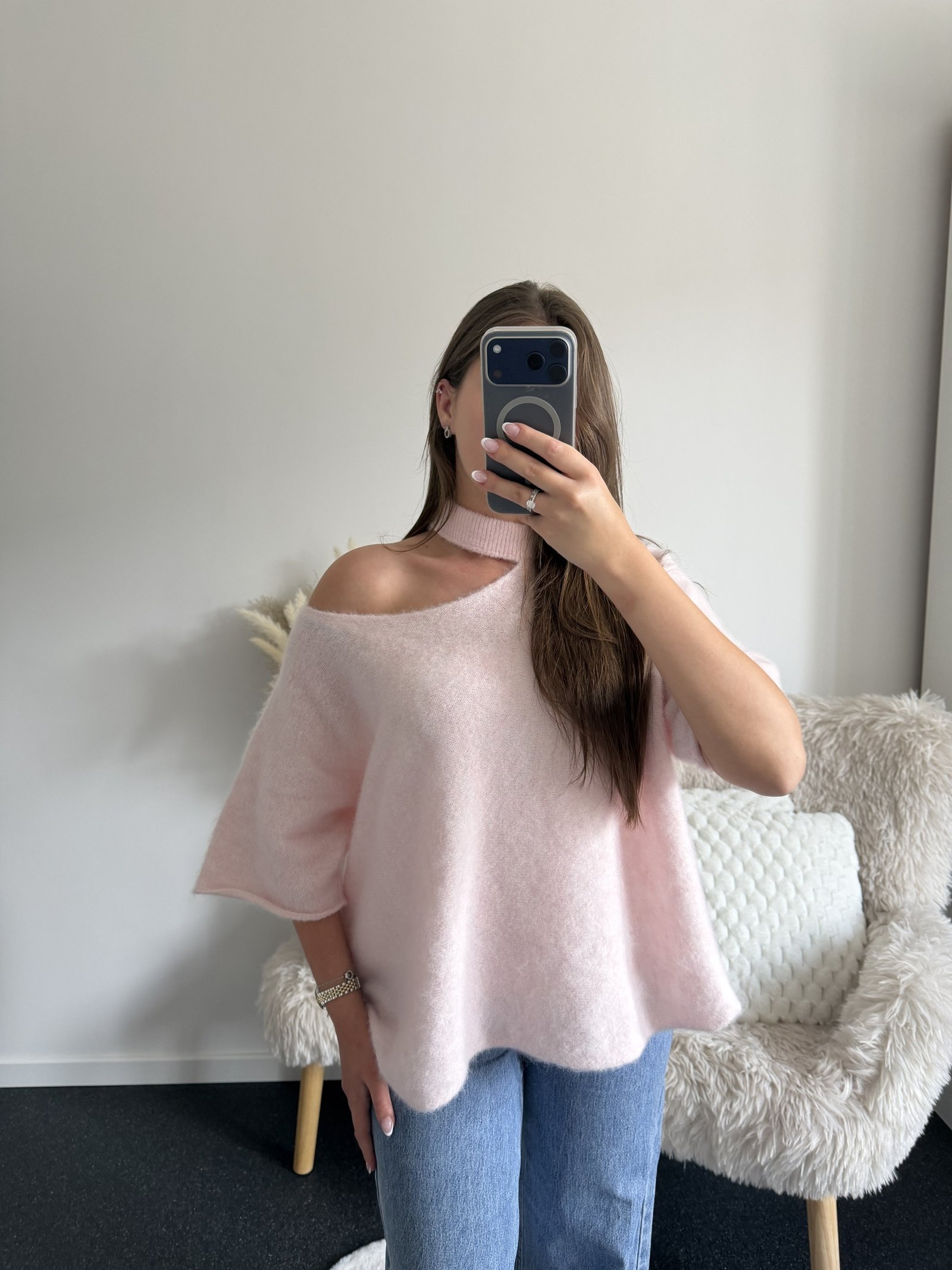 Soft Cut Out Knit - Soft Pink - Afbeelding 3