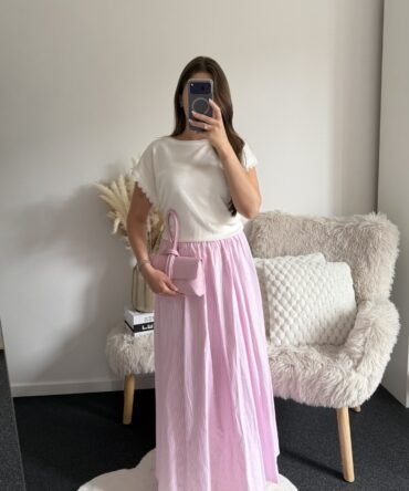 Élise Maxi Skirt – Soft Pink