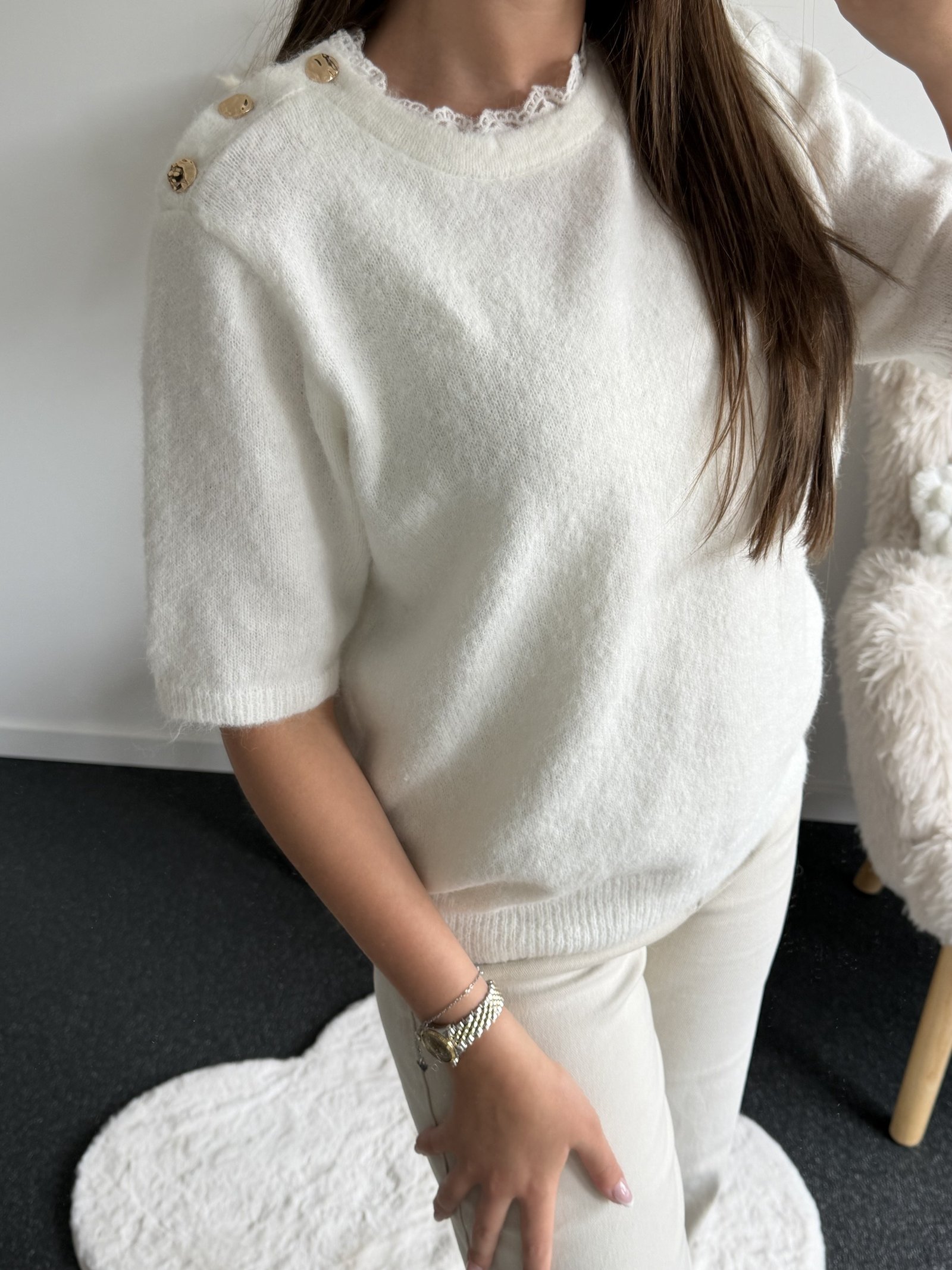 Aurélie Golden Button Knit