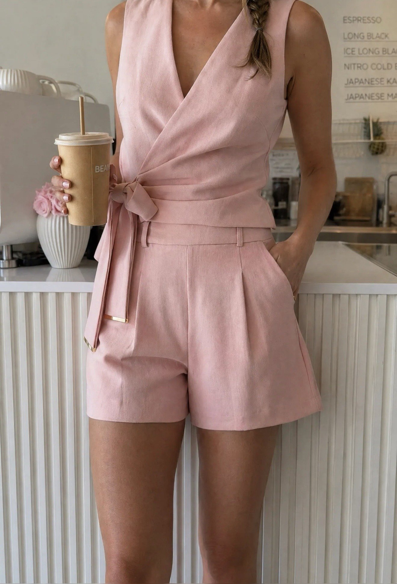 Blush Wrap Top