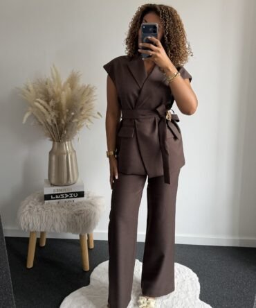 Brown Straight Leg Trousers