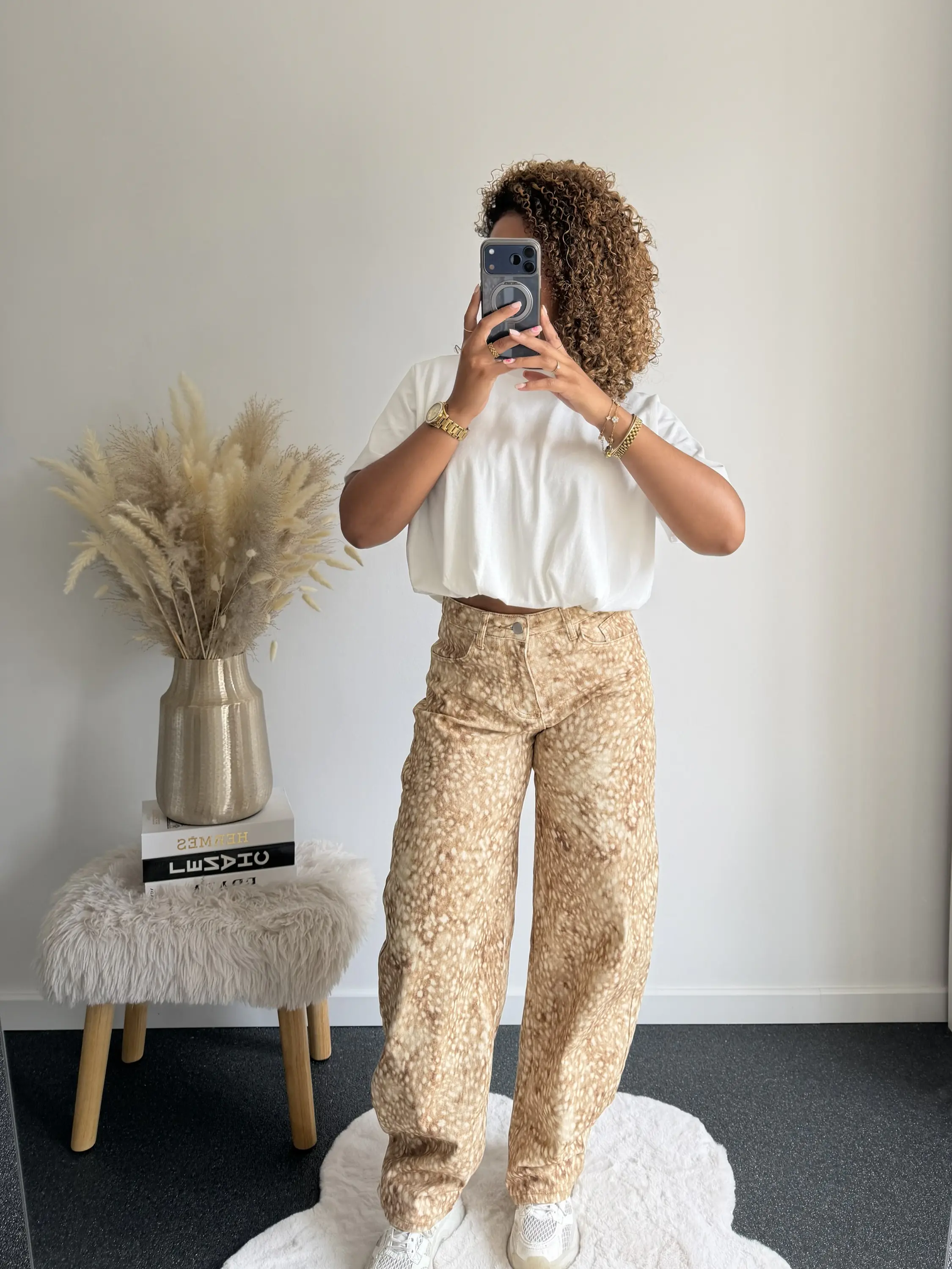 Bambi Print Balloon Jeans