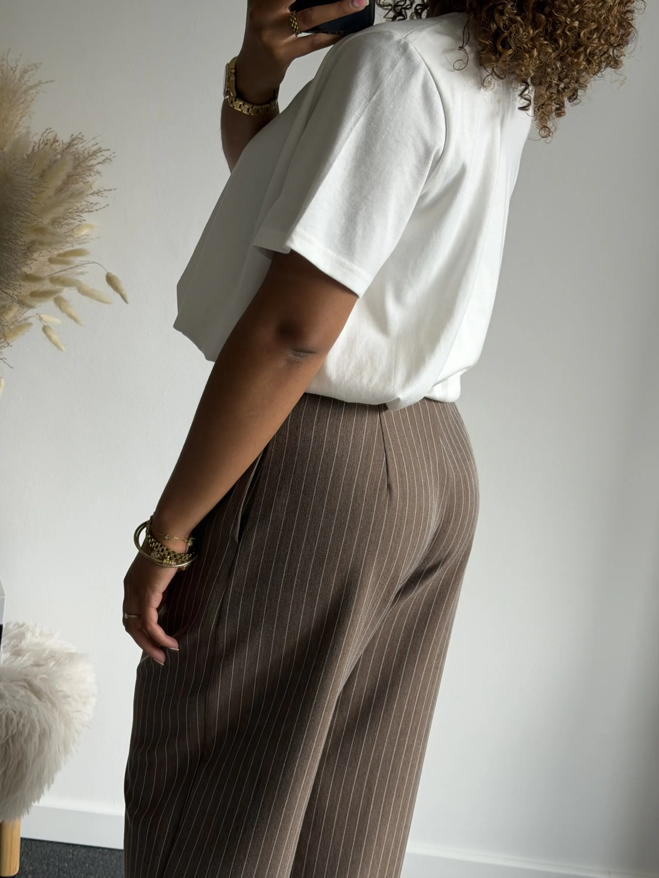 Brown Striped Balloon Trousers - Afbeelding 4