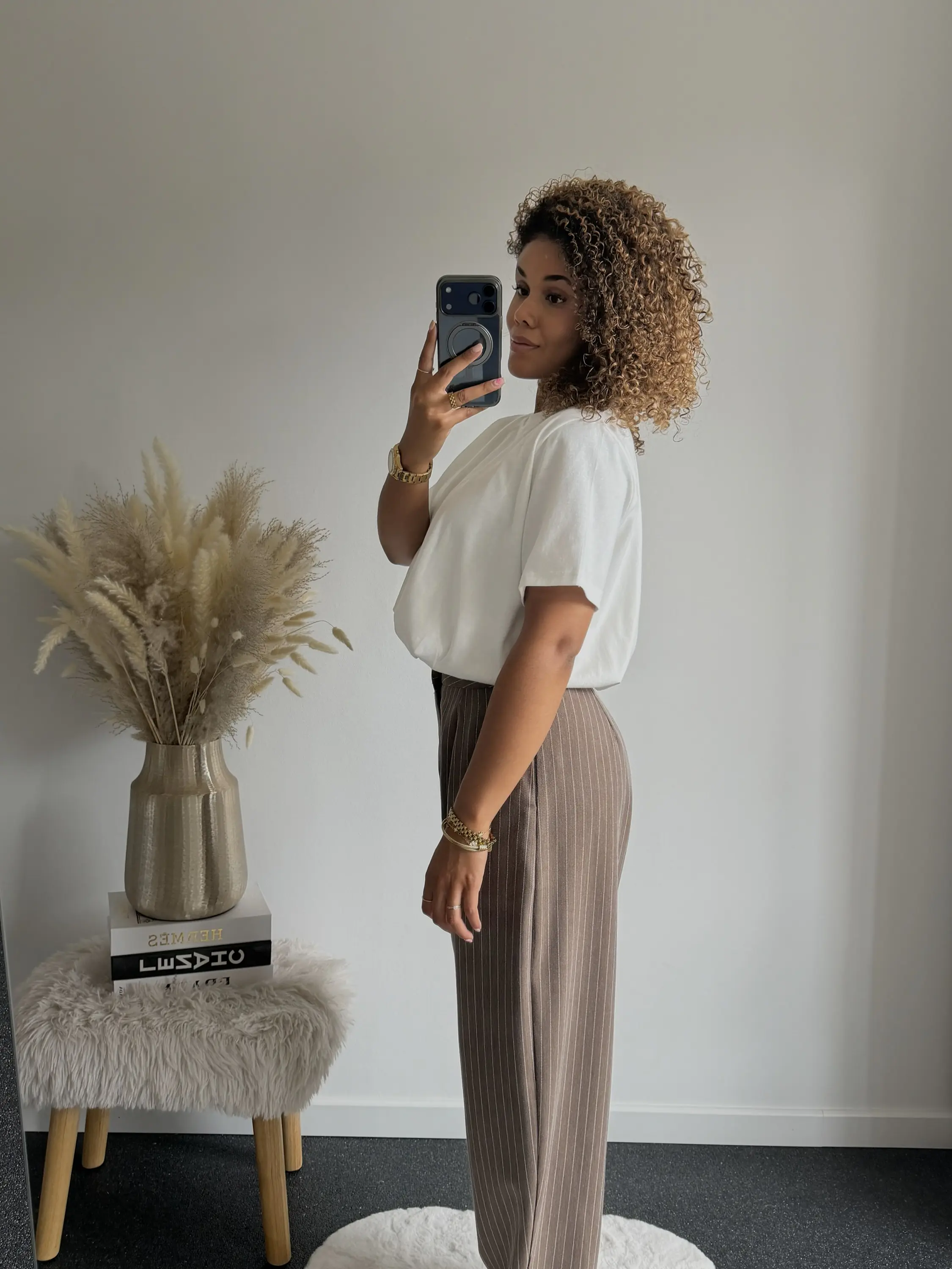 Brown Striped Balloon Trousers - Afbeelding 3