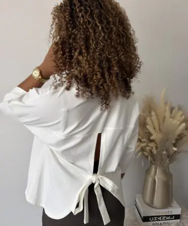 White Oversized Tie Back T-Shirt