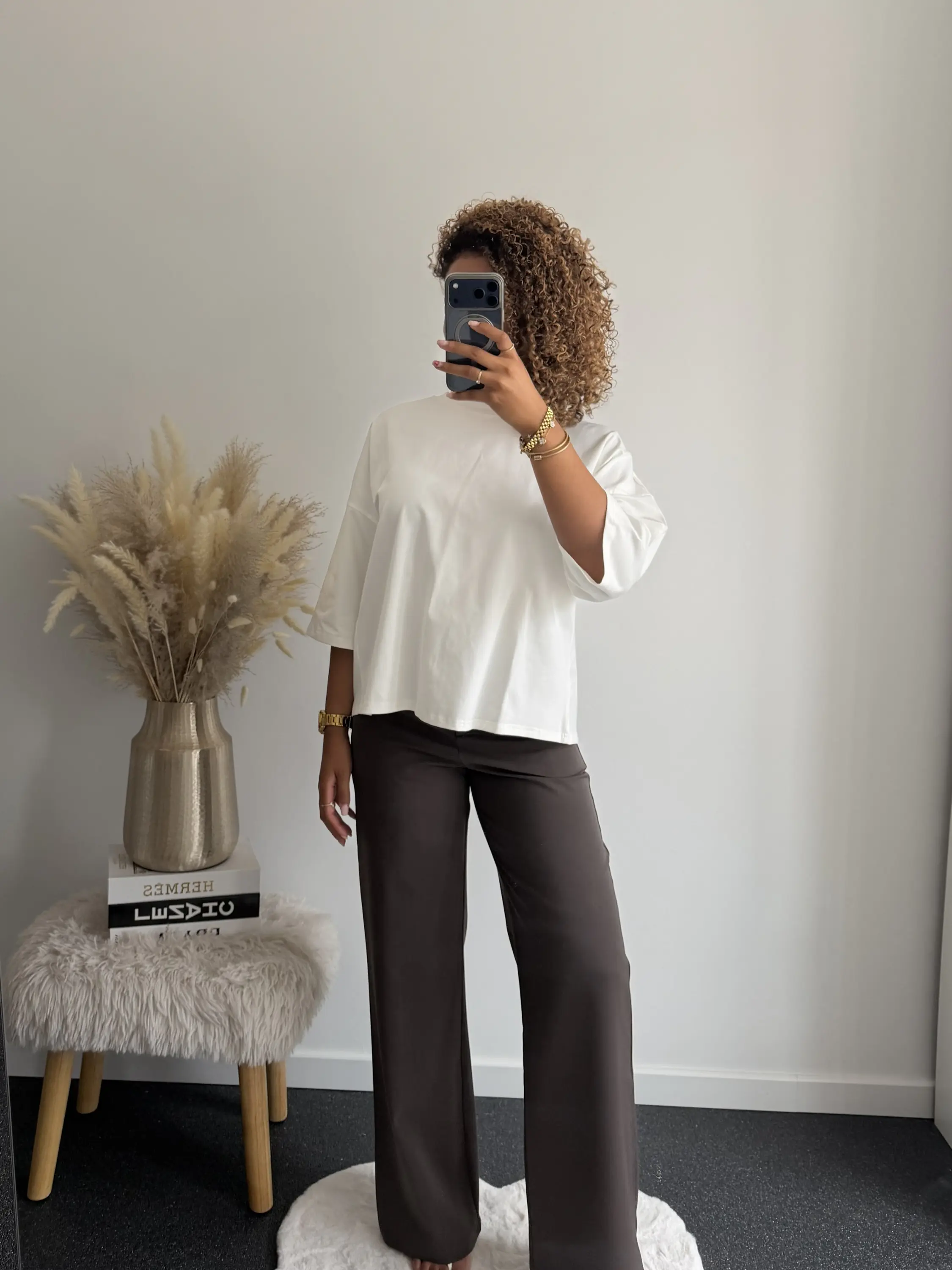 White Oversized Tie Back T-Shirt - Afbeelding 2