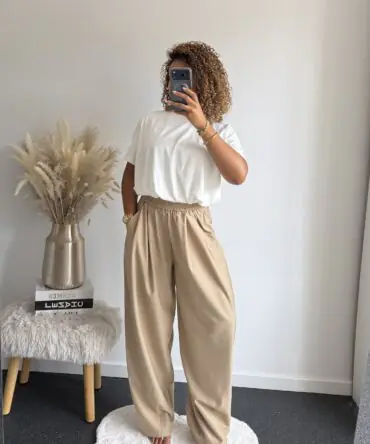 Balloon Fit Trousers – Beige