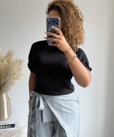 High Neck Puff Sleeve Top