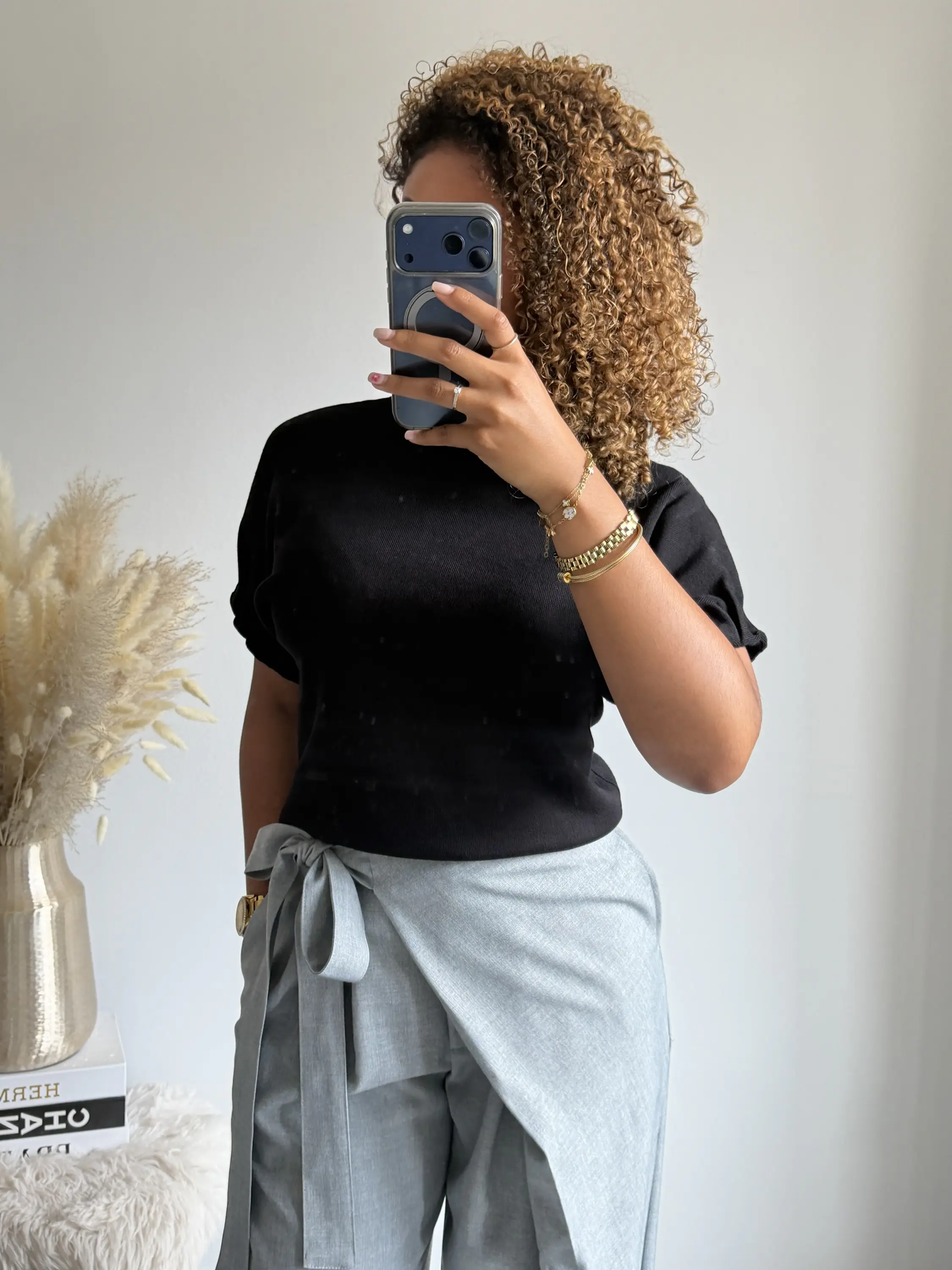 High Neck Puff Sleeve Top