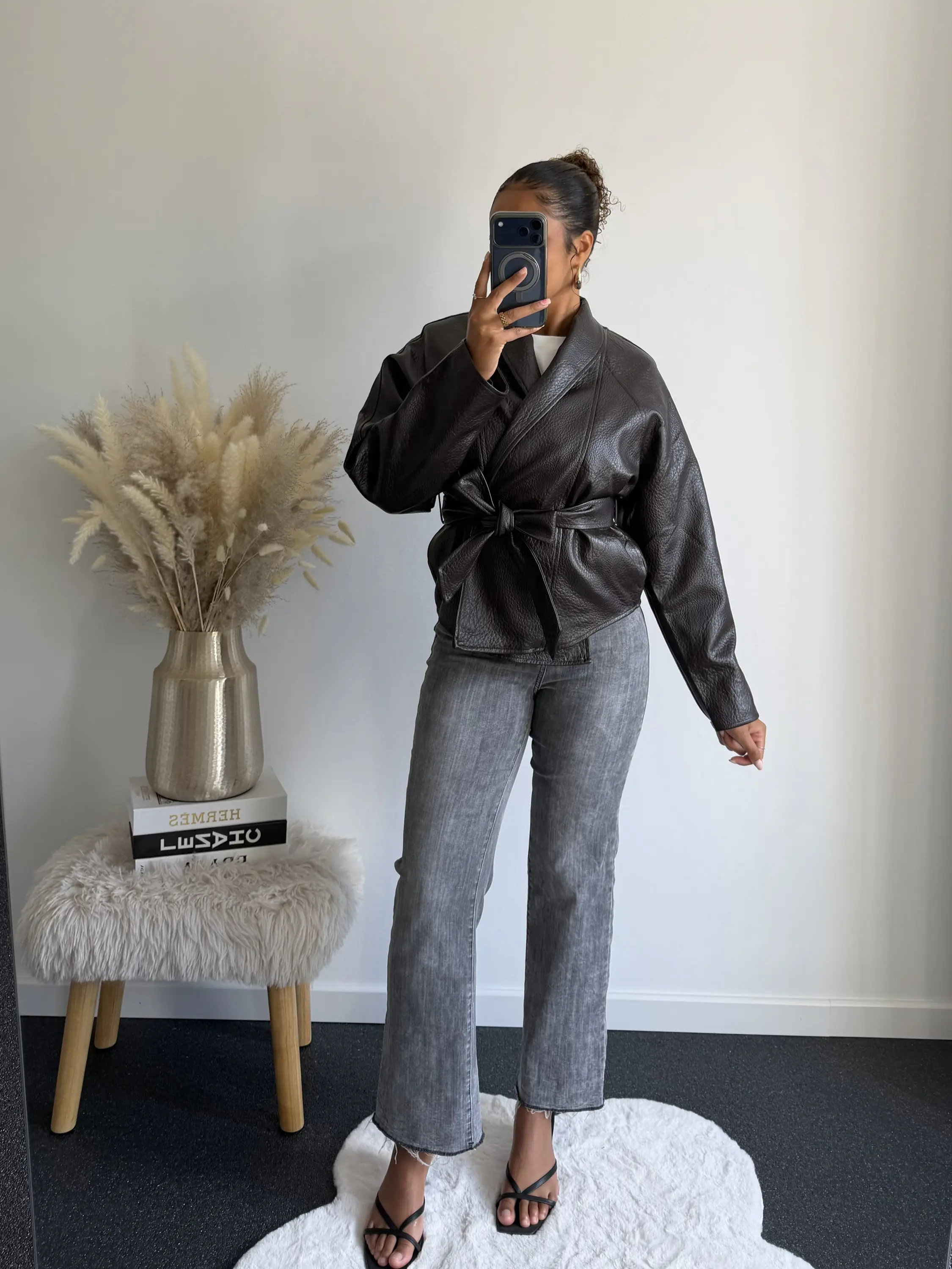 Chloé Leather Wrap Jacket