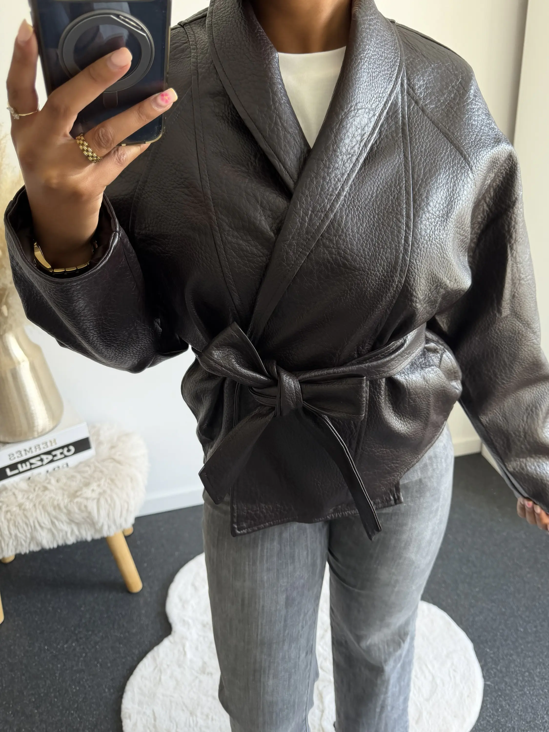 Chloé Leather Wrap Jacket - Afbeelding 3