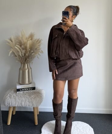 Mocha Suede Skort